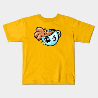 Chick Chook Coffee Cup Cartoon Illustration Kids T-Shirt